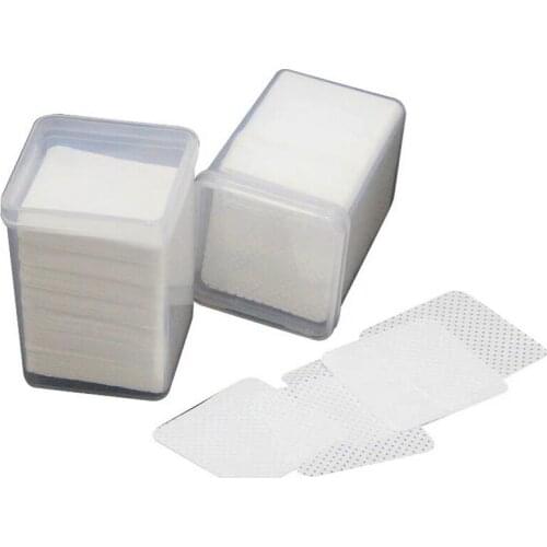 100 Boxes Eyelash Extension Glue Removing Cotton Pad Glue Bottle Mouth Cleaning Wipes Lashes with Box Storage Case
