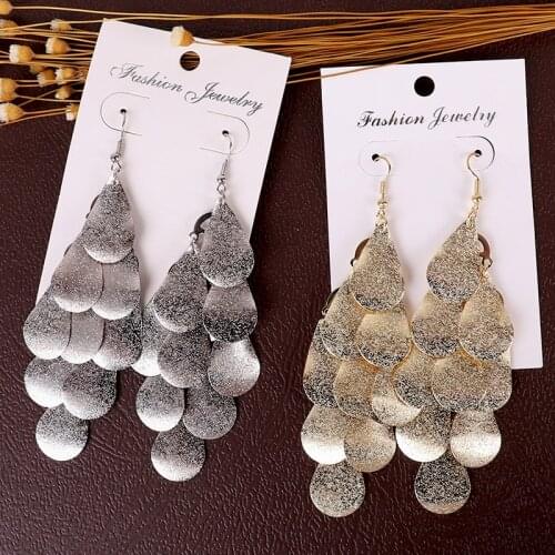 2019 Metal Earrings Long Pendant Jewelry Women Fashion Earrings Geometric Simple Fun Earrings iron Manifesto Party Christmas