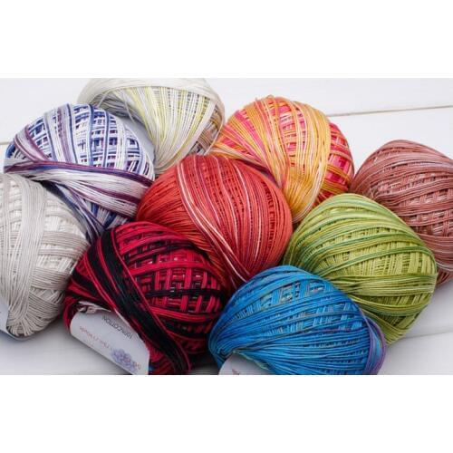 250g Beautiful Long Dyed Yarns Baby 100% Cotton Lace Yarn Eco-Friendly Dyed Crochet Yarn For Knitting Garn 170M/ball Free Ship