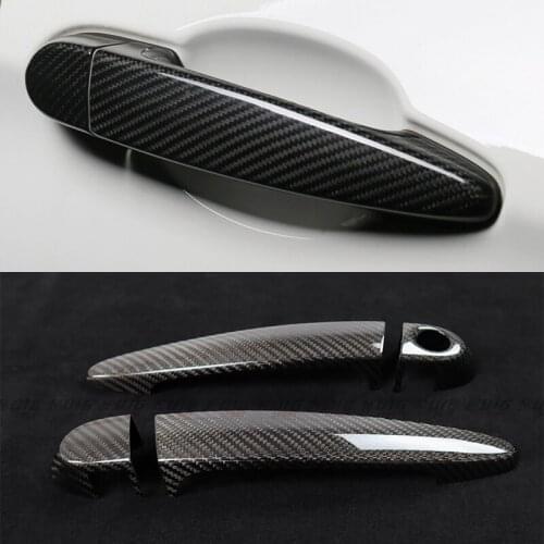 For BMW M2 F87 M4 F82 M3 F80 M2C LHD 4pcs Real Carbon Fiber Car Exterior Door Handle Grab Cover Trim Sticker Styling