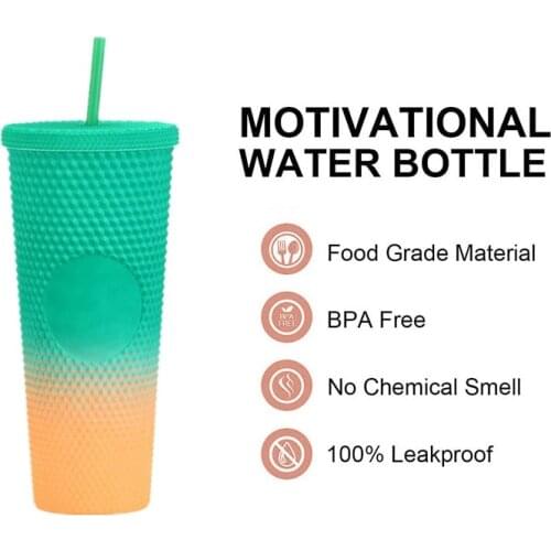 700ml 24oz Straw Cup With Lid With Logo Color Changing Coffee Cup Reusable Cups Portable Plastic Tumbler Matte Plastic Cup