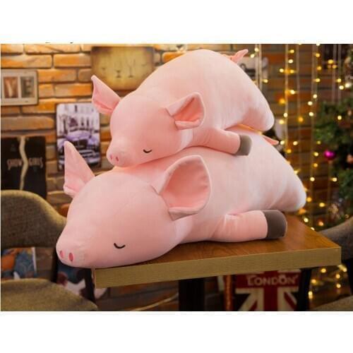 New style large 70cm lovely pink prone pig plush toy very soft cotton doll throw pillow christmas gift b0007