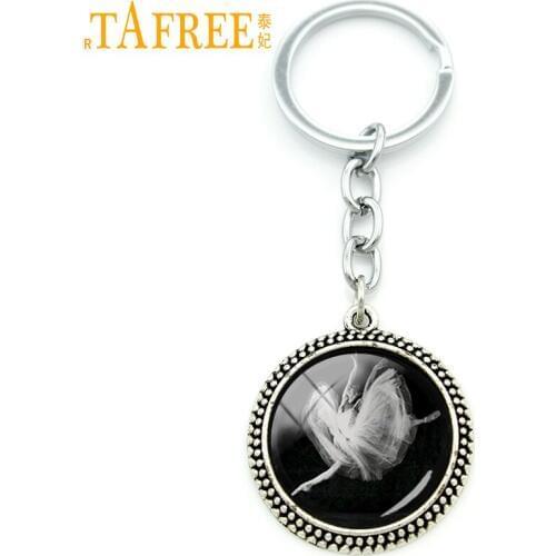 TAFREE trained dancers Key Chain a Pallent dancer Spinning in the sky Keychain men women fashion classic retro jewelry NS131
