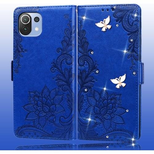 Xiaomi 11 Lite Case Leather Fashion Bling Holder Case For Xiaomi 11 Xiomi mi 11 lite 11lite Case Flip Silicone Shockproof Coque