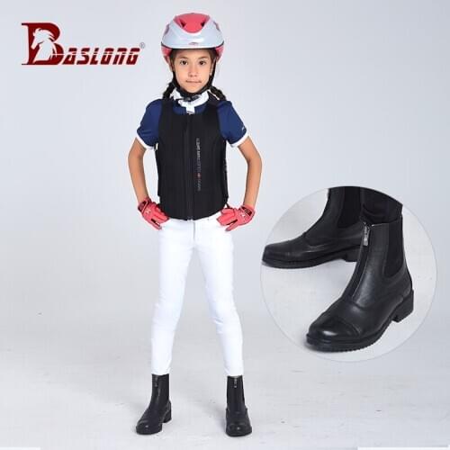 Childrens Non-slip Zipper Boots Comfortable Breathable Shock-absorbing And Light Riding Boots