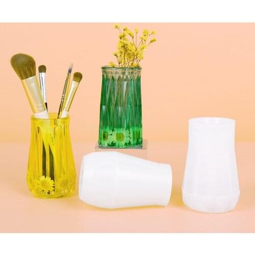 Resin Epoxy Mold 3 Vases Silicone Model Mirror Resin Pendant Flower Arrangement Silicone New Product Manual