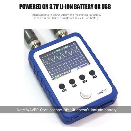 DIY WAVE2 2.4-inch Handheld Pocket-size Digital Oscilloscope Touch Screen Dual Channel Digital Storage Oscilloscope Kit