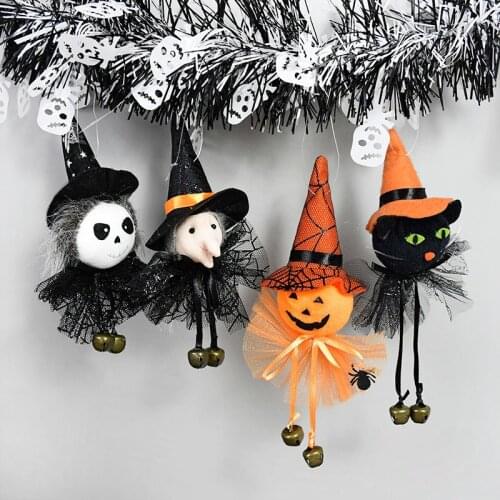 Halloween Dolls Bar Decor Pumpkin Ghost Witch Black Cat Pendant Scary Halloween Kids Gift Happy Halloween Party Decor for Home