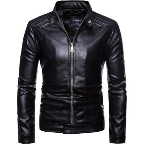 Europe/US size Leather Jacket New Autumn Motorcycle Leather Jacket Men Fashion Biker Coat High quality Faux Leather Jacket Male