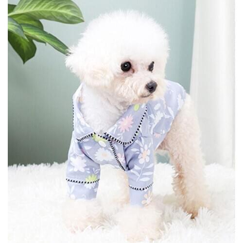Fashion Creative Dog Cat Pajamas Clothes Pet Clothing for Small Medium Dogs Flower Polyester Clothes For Spring And Summer
