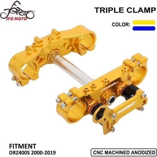 Motorcycle Triple Tree Clamps Steering Stem And Handlebar Bar Riser Mount For SUZUKI DRZ400S DRZ 400S 2000 2001 2002 2003-2019
