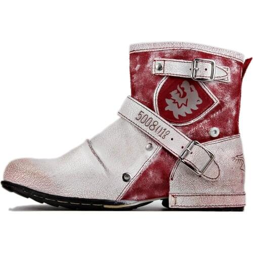 2021 OTTO ZONE New England Western Boots Genuine Leather Mens Motorcycle Boots Ankle Boots Mens Casual Boots 5008-1-V