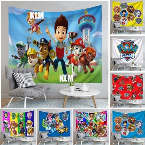 Paw Patrol Anime Boy Girl Tapestry Wall Hanging Decor Wall Cloth Tapestries Household Bedside Decoration Cloth Hanging Tapestry