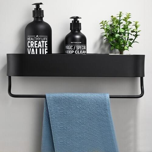1Pc Wall-mounted Bathroom Storage rack Toilet Towel Hanging Shelf Sundries Organizer Shampoo Holder