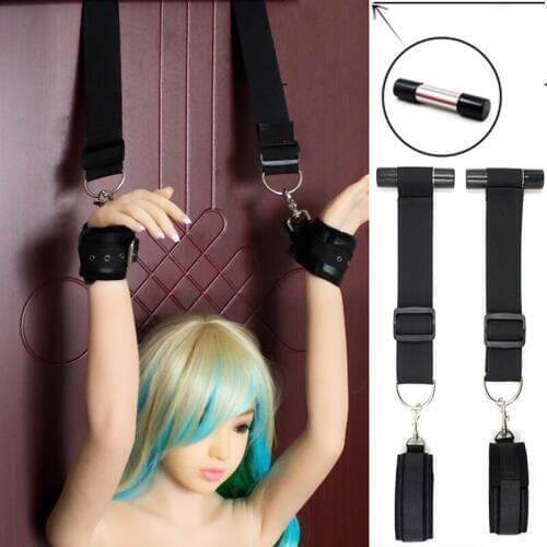 Candiway Premium Nylon Adjustable Hanging Door Swing Restraints Bondage Handcuffs Swing Accessories Erotic Toys For Couple