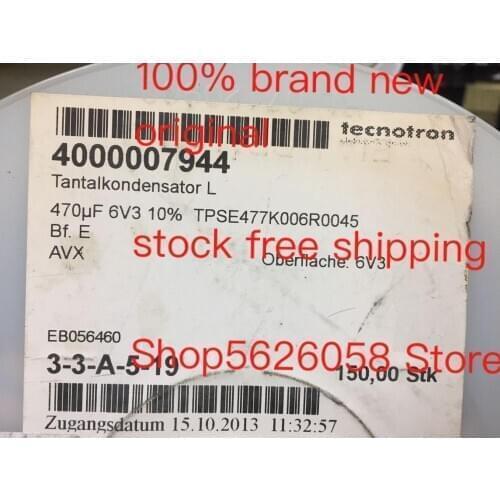 TPSE477K006R0045 SMD 100% brand new in stock 50PCS/LOT