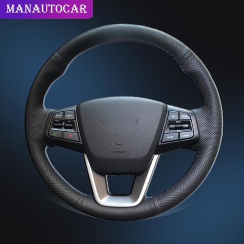 Car Braid On The Steering Wheel Cover for Hyundai ix25 2014-2016 Creta 2016 2017 DIY Auto Cover Interior Accessories Car-styling