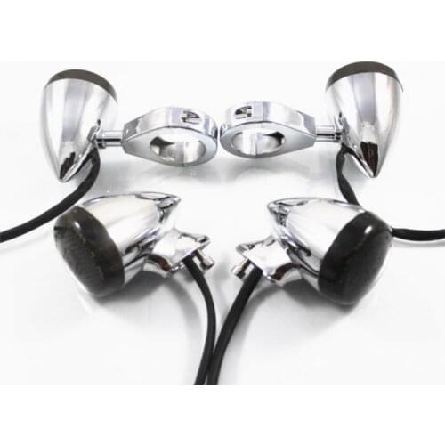 Relocation Fork Clamp Chrome Bullet Front Rear Turn Signal Fog Light for Harley Honda Kawasaki Suzuki Yamaha 39 MM Freeshipping
