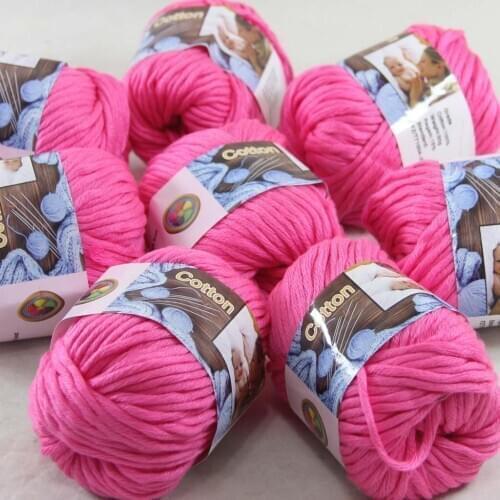 Sale 8Ball x 50g Super Soft Pure Cotton Chunky Shawl Hand Knitting Yarn Scarves Shawls 42206 Pink Sapphire