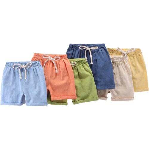 Childrens Casual Shorts Five Point Pants Wear Thin Cotton Summer Sports Beach Solid Hot Pants Boys Clothes Pants for Girls