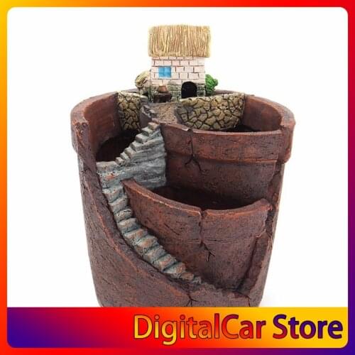 Succulent Plant Creative Plants Pot with City of Sky Flowerpot Combination Resin Pot Flower Basket House Planter Pot