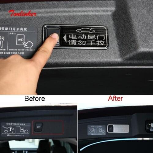 Tonlinker Interior Car Electric tailgate Cover sticker for INFINITI QX50 2018-20 Car Styling 1 PCS Stainless steel Cover sticker