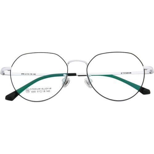 Veshion Titanium Glasses Frame Men Women Round Spectacle Frames Male Female Ultra Light Optical Frame Prescription Points Glass