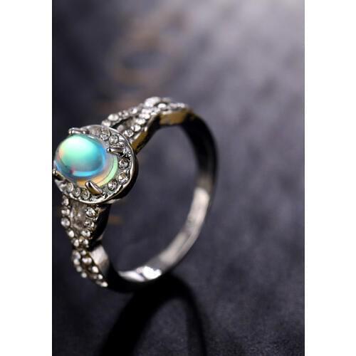 Vienkim Elegant Rainbow Opal Ring Fashion White CZ Wedding Jewelry Rose Gold Filled Engagement Promise Rings for Women anillos