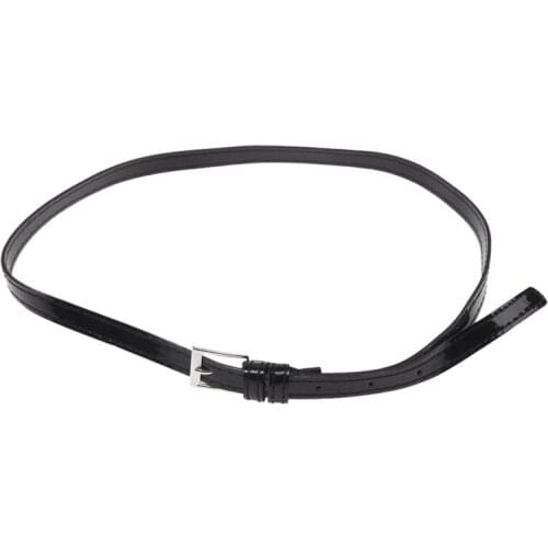 Lady Thin PU Leather Belt Dress Belt - Black