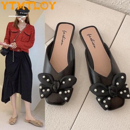 Womens Muller Shoes Slippers Summer Wear Net Red Baotou Half Slippers Sandals And Slippers Small Fragrant Wind Lazy Shoes 2021