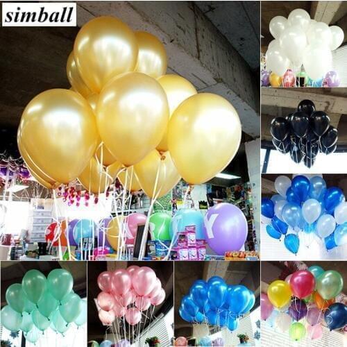 Gold Balloons 100pcs/lot 10inch 1.5g Latex Pearl Balloons Inflatable Wedding Decorations Air Balls Happy Birthday Party Supplies