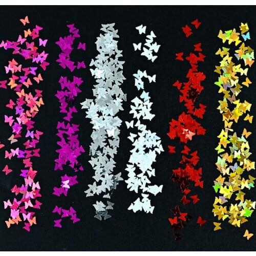 1Bag Nail Sequins Nail Art Sticker Butterfly Design 3D Glitter Colorful Nail Flakes Holographics Palliette Spangle Decoration 5g