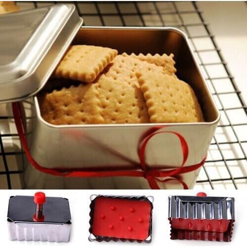 1 Pc Diy Square Biscuit Cookie Cutters Stainless Steel Fondant Pressed Baking Tools