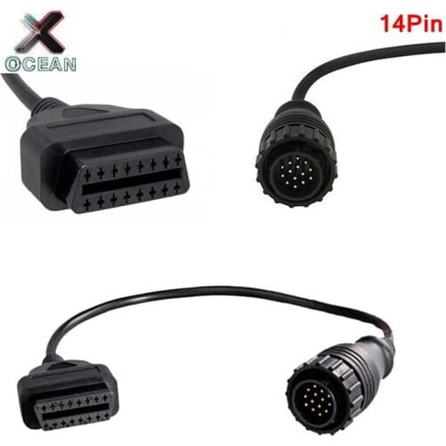 10pcs Free shipping!!!10PCS/LOT OBD Adapter Cable For Benz 14Pin to 16 Pin OBD 2 Diagnostic Connector Cable on promotion