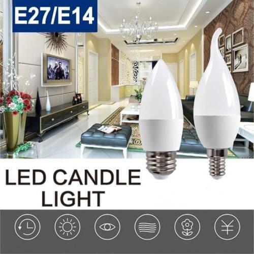 10pcs E14 LED Candle Bulb 7W 9W Lampada LED Lamp Indoor Light AC 220-240V LED Chandelier Warm Cold White For Home Decoration