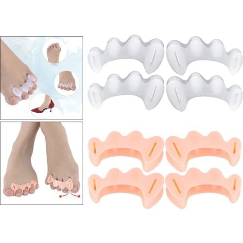 2 Pairs Bunion Corrector Toes Separators Manicure Dividers Fixed White Corrector Toe Spreader Toe Separator Socks