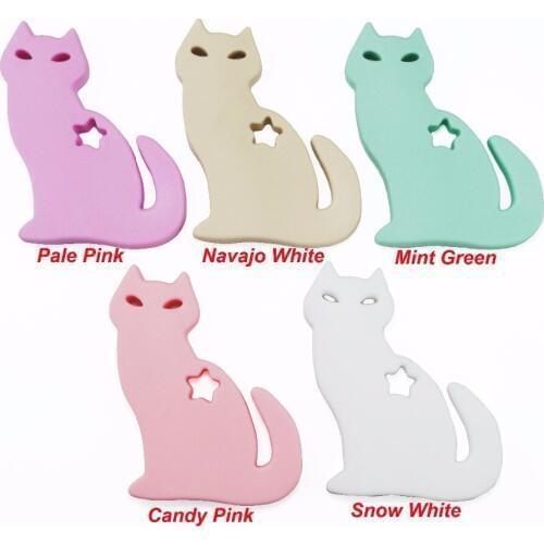 For DIY Charm Handmade Crafts SUTOYUEN 2pc BPA Free Silicone Cat Teether Diy Necklace Pendants Baby Pacifier Dummy Teetheing