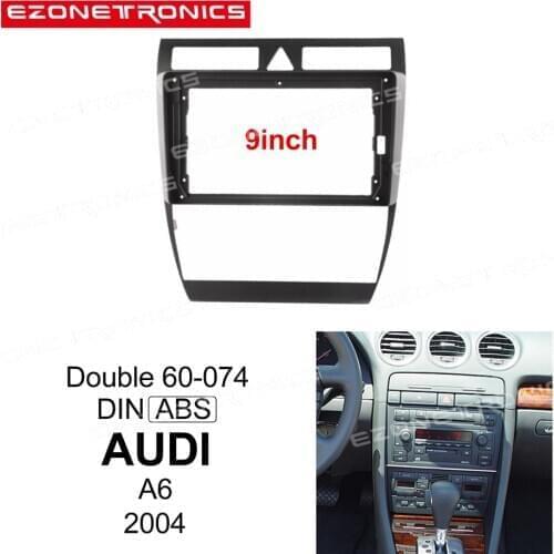 2Din Car DVD Frame Audio Fitting Adaptor Dash Trim Kits Facia Panel 9inch For AUDI A6 2004 Double Din Radio Player