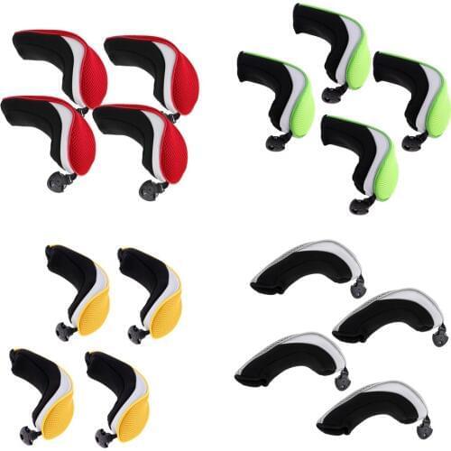 4Pcs/Set Portable Mesh Golf Club Rescue Head Cover Hybrid UT Headcover with Number Tag Replacement Golf Accessories for Golfer