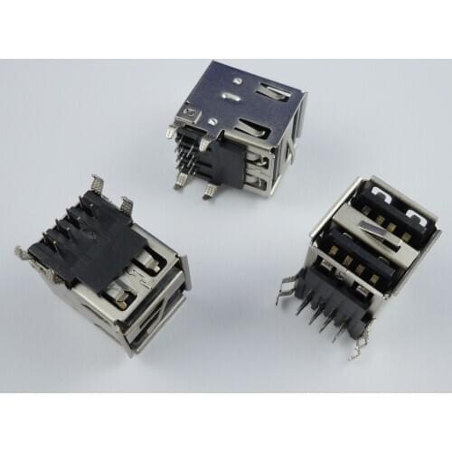5Pcs Dual USB 8 Pin Type-A Female Socket Connector DIY