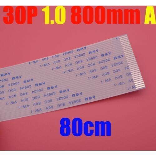 5pcs/lot New FFC FPC flat flexible cable 1.0mm pitch 30 pin Forward Length 800mm Ribbon Flex 30pin AWM 20624 80C 60V VW-1