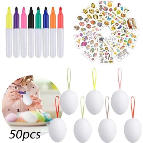 50PCS Easter DIY products Easter Colored Balls Plastic Colored Balls Crafts Easter decoration creative Easter gifts