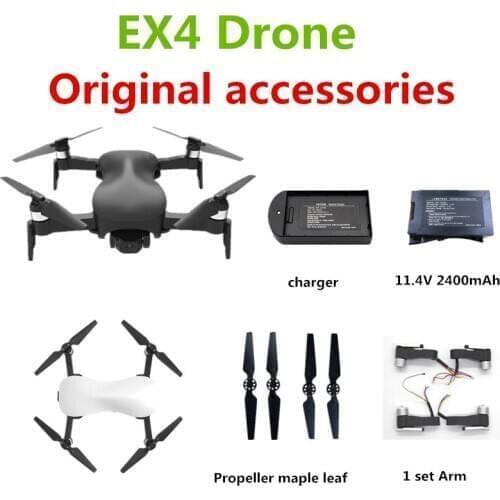 EX4 Drone Battery Original Accessories Charging Propeller Maple Leaf For EX4 GPS Drones Spare Parts Flight 25 Minut