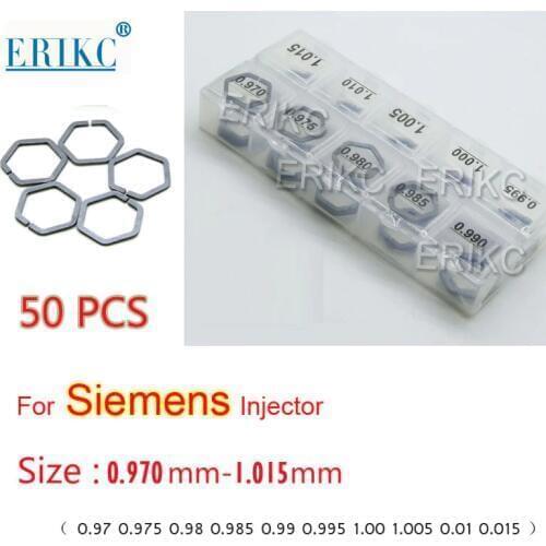 B61 for Siemens Injection Piezo Injector Nozzle Adjustment Washer Shims Accuracy 0.005mm Size 0.970-1.015mm Total 50 pcs
