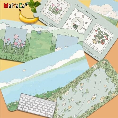 Green Plant Large Gaming Mousepad L XL XXL Gamer Mouse Pad Size For Office Long Table Mat Kawaii Desk For Teen Girls For Bedroom