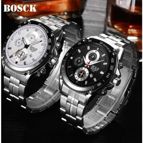 Fashion Mens Wristwatch Stainless Steel Casual Business Watches Sports Waterproof Big Dial Clock Male Watches Relogio Masculino