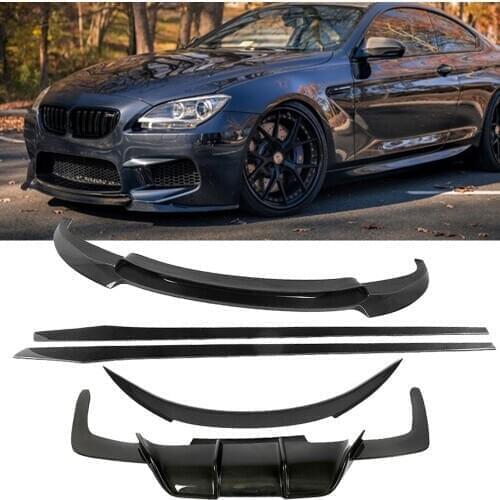 For M6 Body Kits Front Bumper Lip For BMW 6 Series F06 F12 F13 M6 2013-2018 Rear Diffuser Spoiler Side Skirts Carbon Fiber