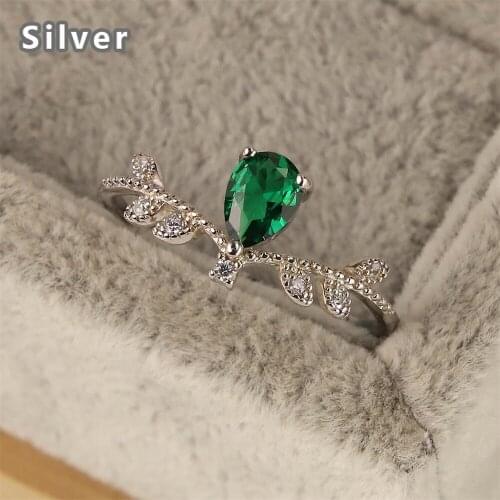 Hot wreath of Europe and the United States 925 sterling silver noble crown ring platinum zircon ms green crystal jewelry gifts