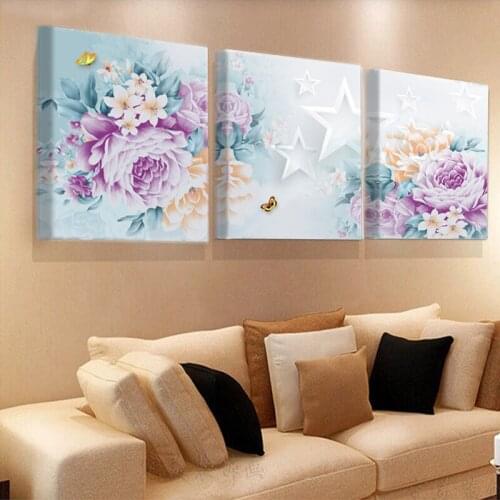 Peony Flower Picture Wall Art Modern Print On Canvas Painting Living Room Without Frame T386