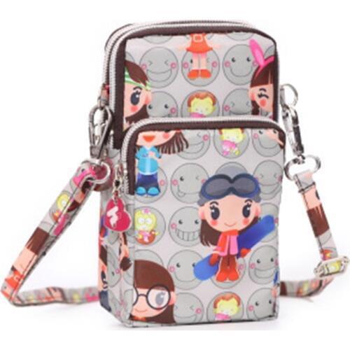 Crossbody Wallet Durable Waterpoor Coin Cell Phone Pouch Cartoon Printed Mini Shoulder Bag Purse 9x5x17.5CM